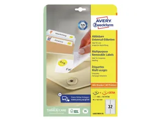 Etiket Avery Zweckform L6031REV-25 96x16.9mm afneembaar Wit 800 stuks - 3