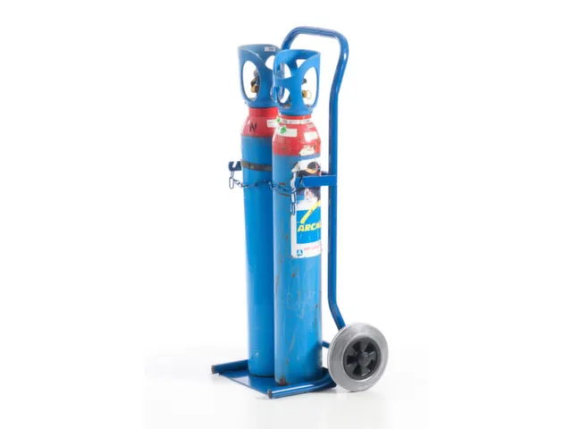 diable pour bouteilles,force 100kg,2x10l bouteille,a. chaîne,RAL5010