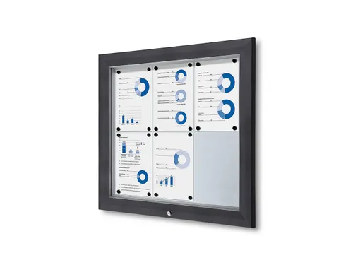 Vergrendelbaar vitrine mededelingenbord Outdoor 6xA4 Antraciet