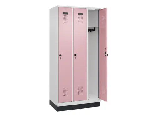 locker,HxBxD 1950x900x500mm,3vak,vak B 300mm,draaigrendel,sokkel