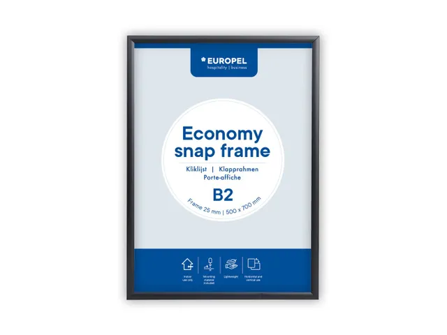 Kliklijst Europel Economy B2 50X70Cm 25Mm Zwart