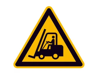 waarschuwingsbord,v. binnen/buiten,waarschuwing: vorkheftrucks,PVC - 1