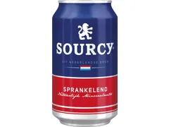 Sourcy mineraalwater rood licht bruisend blik 33cl 24 stuks