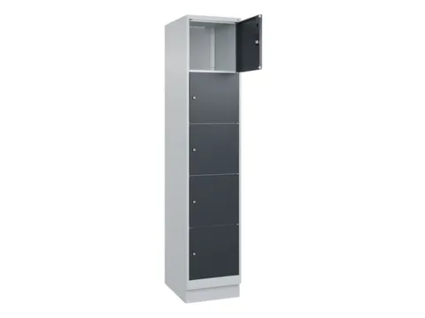 lockerkast,HxBxD 1950x400x500mm,1x5vakken,vak B 400mm,cil.-slot,sokkel