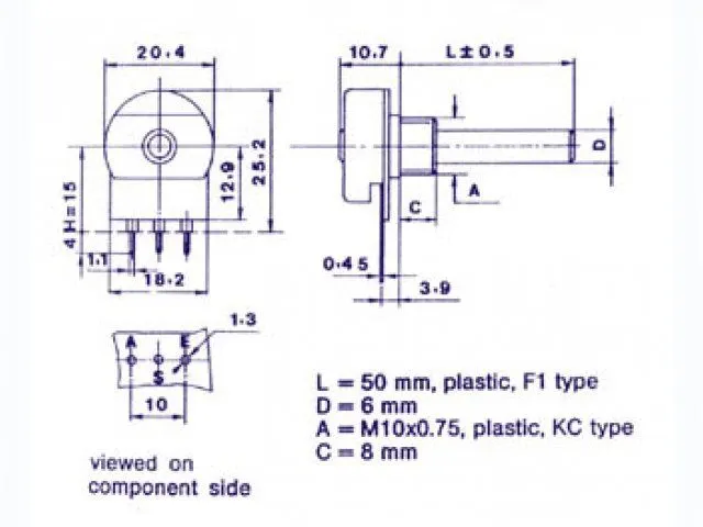 OUTLET Potmeter Mono Lin 470e