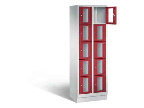 Lockerkast 1800x610x500mm 2x5 vakken Cilinderslot, Sokkel, RAL3003
