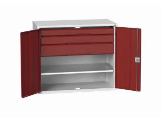 universele kast,HxBxD 1000x1300x550mm,1xStalen bodem,3lade(n) - 1