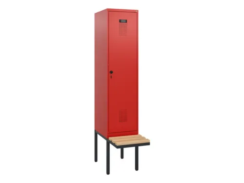 locker met bank,HxBxD 1950x400x815mm,1vak,vak B 400mm,draaigrendel