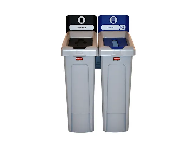 Slim Jim Recyclingstation Frans Deksel Gesloten Zwart Papier Blauw