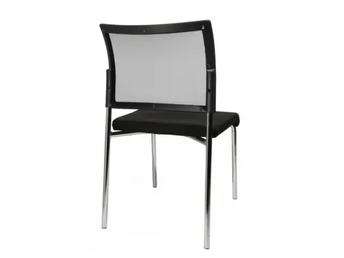 Bezoekersstoel Zitting Zwart Stof Rugleuning Netbekleding Zwart