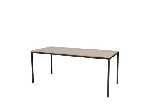 Domino Basic Tafel Vaste Hoogte 1800x800mm Hav/Kers 25mm Zwart 4-Poot