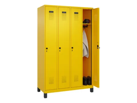 locker,HxBxD 1950x1200x500mm,4vak,vak B 300mm,draaigrendel,voeten