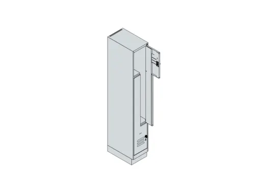 Z-garderobekast,HxBxD 1950x300x500mm,vak B 150/300mm,draaigrendel