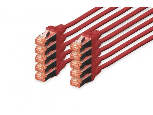 CAT 6 S-FTP patchkabel Cu LSZH AWG 27/7 Lengte 2m 10 stuks Rood