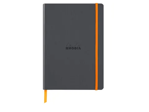 Notitieboek Rhodia A5 lijn 80 vel 90gr titanium