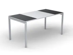 bureau HxBxD 750x1800x800mm blad zwart/wit rechthoekig 4-voeten wit