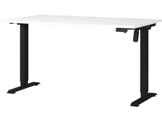 Elektrisch ihv bureau,HxBxD 710-1190x1400x800mm,blad wit,T-voet zwart - 1