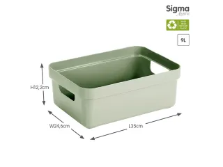 Sigma Home opbergbox 9L groen - 35x24,6x12,2cm - 2
