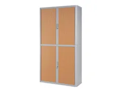 Roldeurkast HxBxD 2040x1100x415mm 4 Oh Romp Grijs Front Beuken