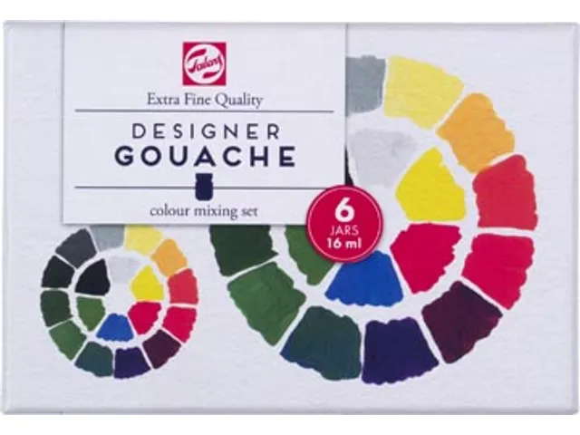gouache Extra Fine, flacon de 16 ml, set de 6 flacons en couleurs prim