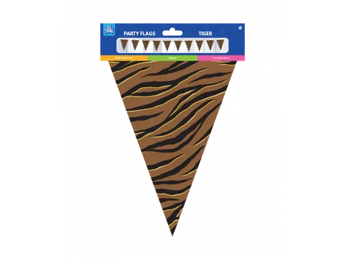 Slinger Folie vlaggen Party Flags foil Tiger Safari 30cmx10m
