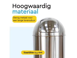 Afvalbak BRASQ Push Bin PB230+ 30 liter rvs - 5