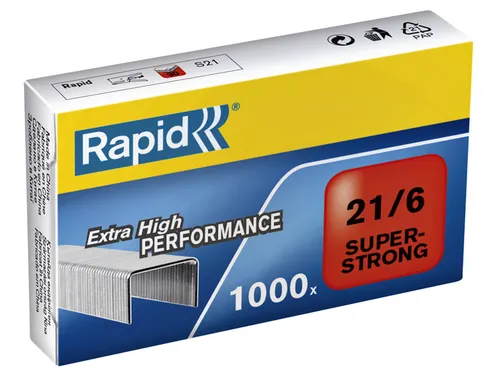 Nieten Rapid 21/6 gegalvaniseerd super strong 1000 stuks