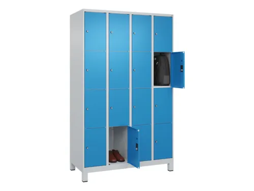 lockerkast,HxBxD 1950x1200x500mm,4x4vakken,vak B 300mm,cil.-slot