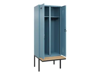 locker met bank,voor scheiding van kleding,HxBxD 2120x800x815mm,2vak - 1