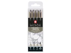 Fineliner Sakura Pigma Micron lichtgrijs set 4 maten