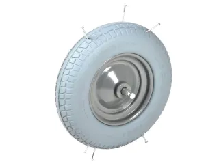 kruiwagenwiel,draagverm. 200kg,Ø 400mm,aslengte 100mm,PU-banden - 1