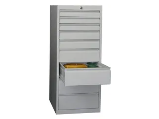 ladekast HxBxD 1200x500x600mm 9laden slot RAL7035 front RAL5012 - 1