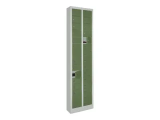 lockerkast,HxBxD 1950x460x200mm,2x15vakken,RAL7035,front RAL6011 - 3