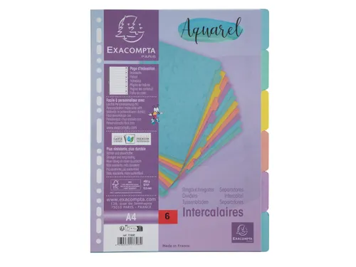 Tabbladen A4 6T glan skarton 400g AQUAREL