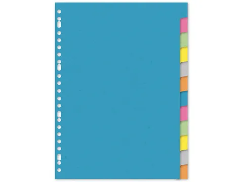 Tabblad Kangaro A4 blanco karton 220gr assorti 23-gaats 12-delig