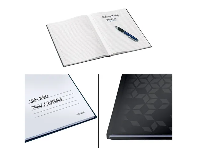 Notitieboek Leitz WOW A4 lijn zwart