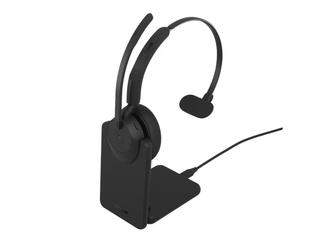 Jabra Evolve3 45 MS Mono draadloze headset met ANC, USB-C Oplaadstanda