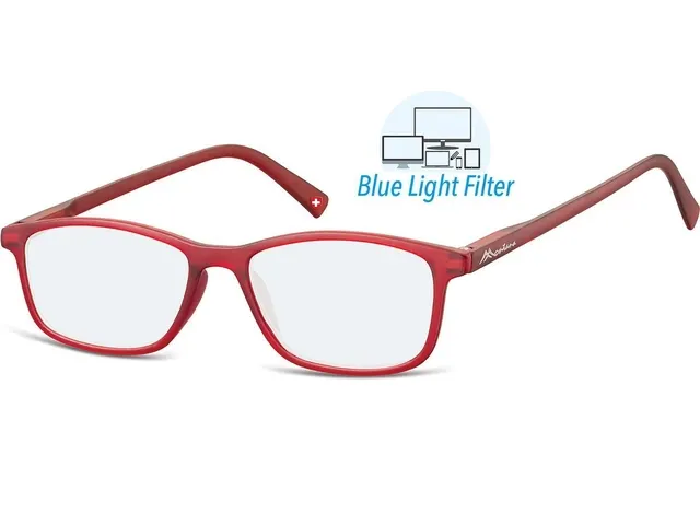 Leesbril Montana +2.00 dpt blue light filter rood