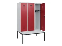 locker met bank,HxBxD 1950x1200x815mm,3vak,vak B 400mm,cilinderslot