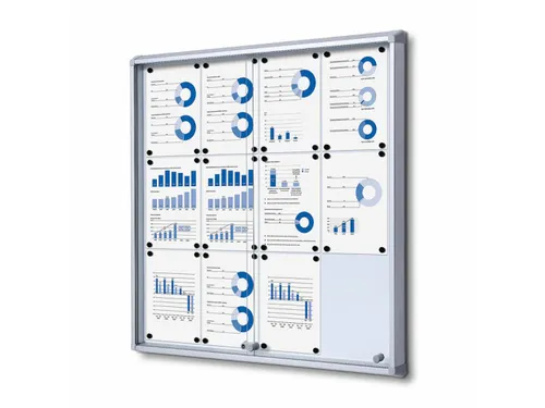 Vitrinekast Mededelingenbord Fire-proof schuifdeuren 12xA4