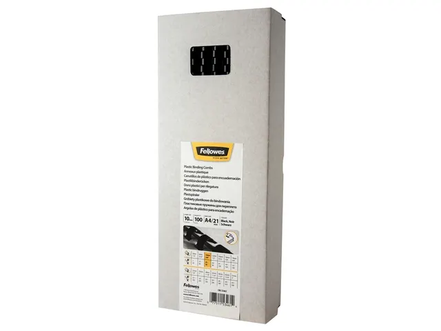 Bindrug Fellowes 10mm 21-rings A4 zwart 100stuks
