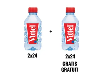 Actie Vittel: 2+2 GRATIS: Vittel water fles 33cl pak van 24 stuks - 2