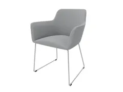 Bezoekersstoel,Sledeframe Ronde Buis Verchroomd,M. Armleuningen