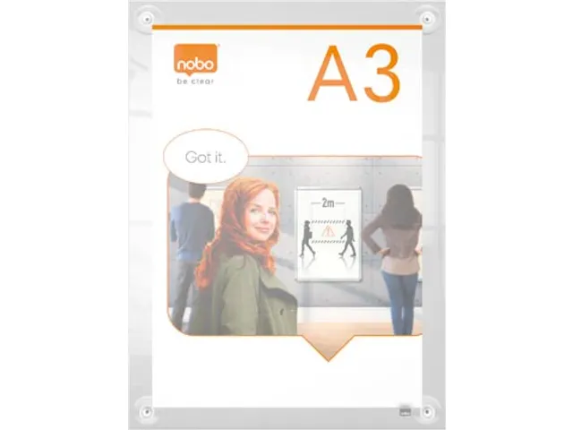 Premium Plus verplaatsbaar acryl informatiebord, wandgemonteerd, ft A3