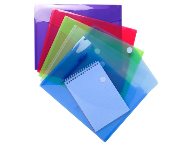 Envelop tas klittenband PP A4 Assorti pak à 5 stuks