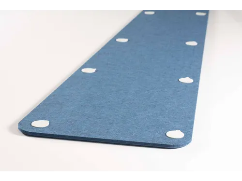 Akoestische PET-vilt trapezium stroken blauw 30x120cm 6 stuks