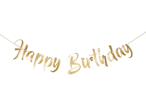 Happy Birthday Letterslinger Goud 1m
