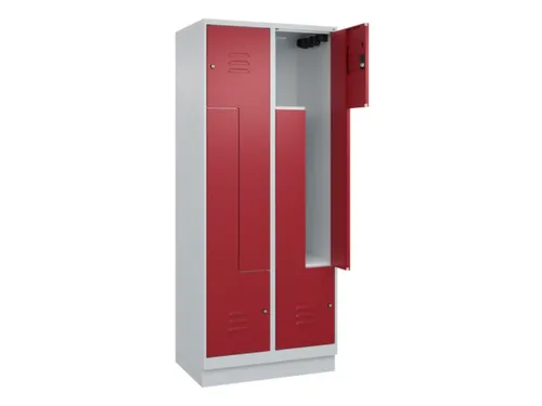 Z-garderobekast,HxBxD 1950x800x500mm,vak B 200/400mm,cil.-slot,sokkel