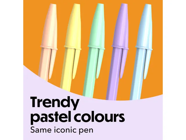 balpen Cristal Medium pastel doos van 20 stuks assorti
