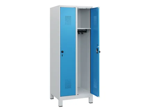 schoollocker,HxBxD 1630x600x500mm,2vak,vak B 300mm,draaigrendel,voeten